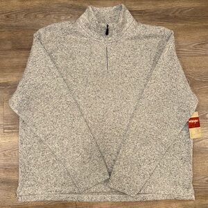 Wrangler Authentics Men's 3/4 Gray Zip-Up Sweatshirt NWT